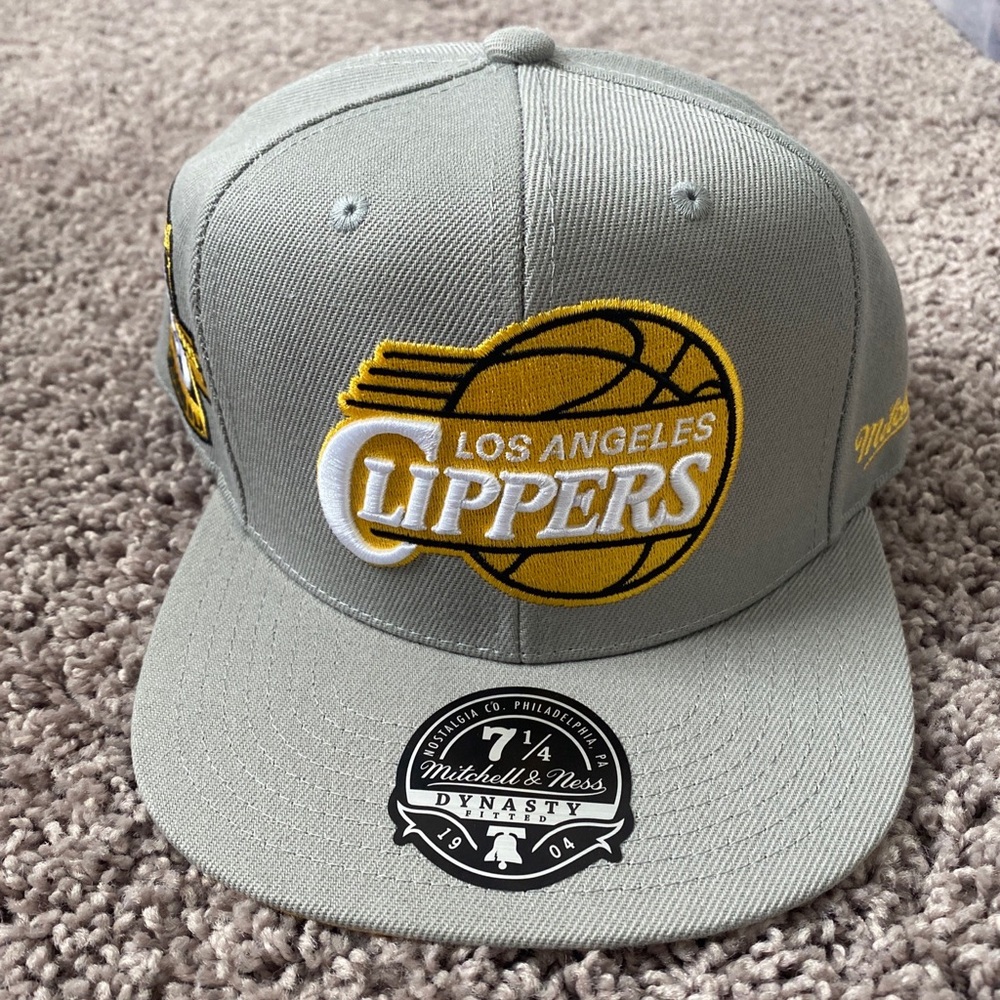 Mitchell & Ness Hat Los Angeles Clippers 25th Anniversary Gray Fitted Cap 7 1/4
